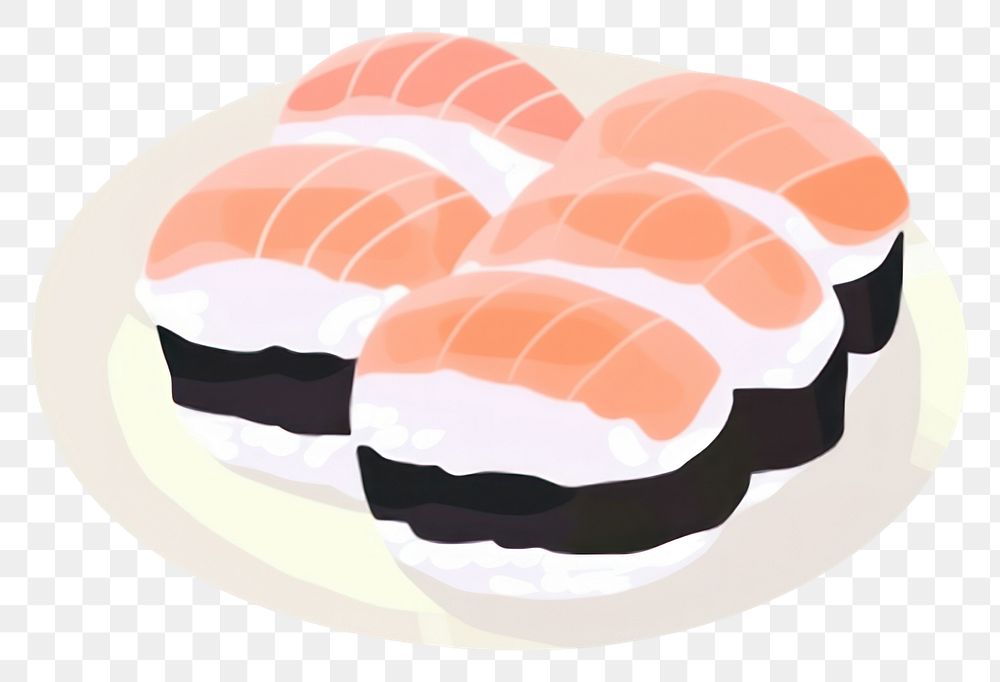 PNG Sushi on dish food rice meal.