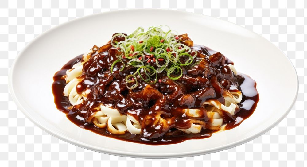 PNG Jajangmyeon noodle plate table.