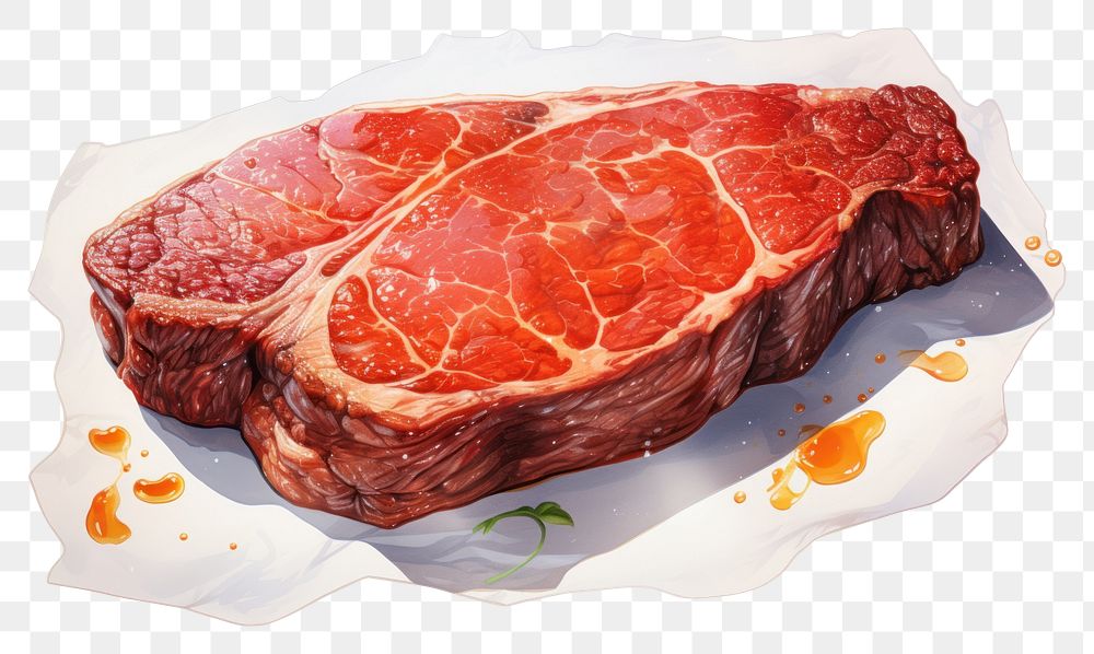 PNG Steak meat beef food.