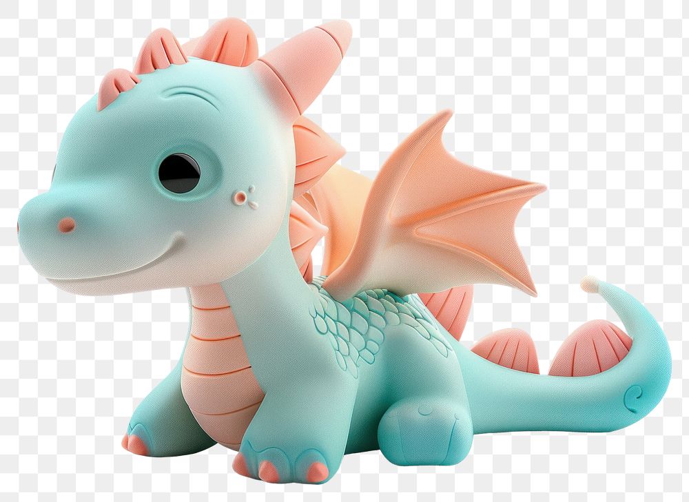 PNG Cute dragon toy figurine animal.