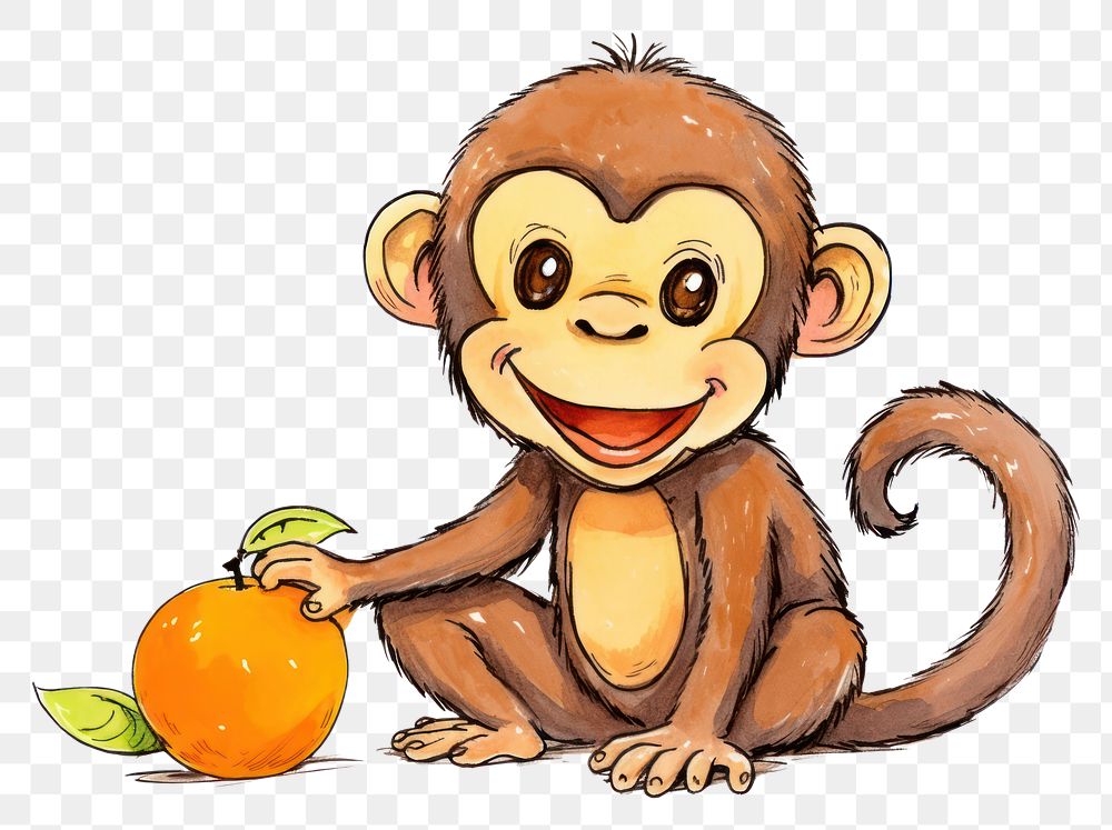 PNG Fruits monkey mammal animal.