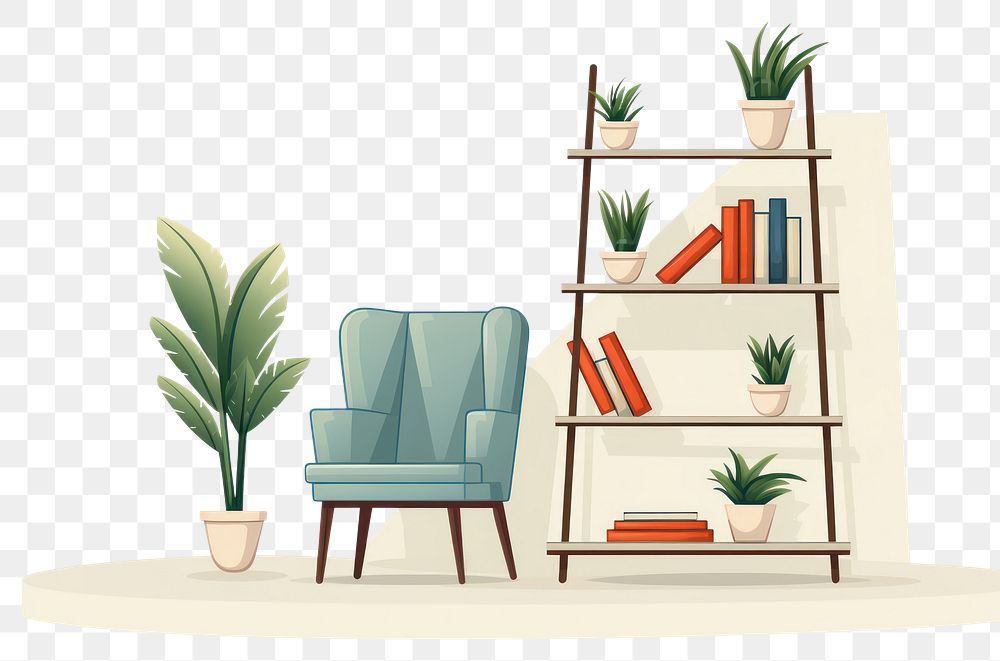 PNG Bookshelf chair furniture bookcase.
