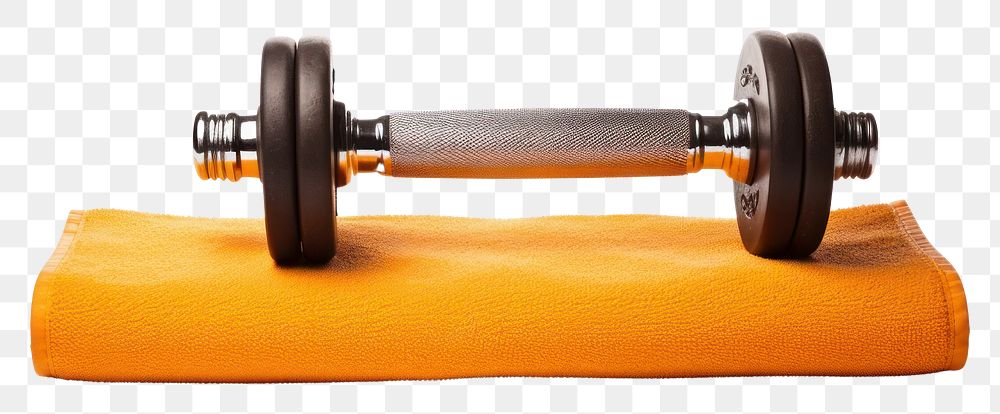 PNG Dumbell and yoga mat sports gym white background.