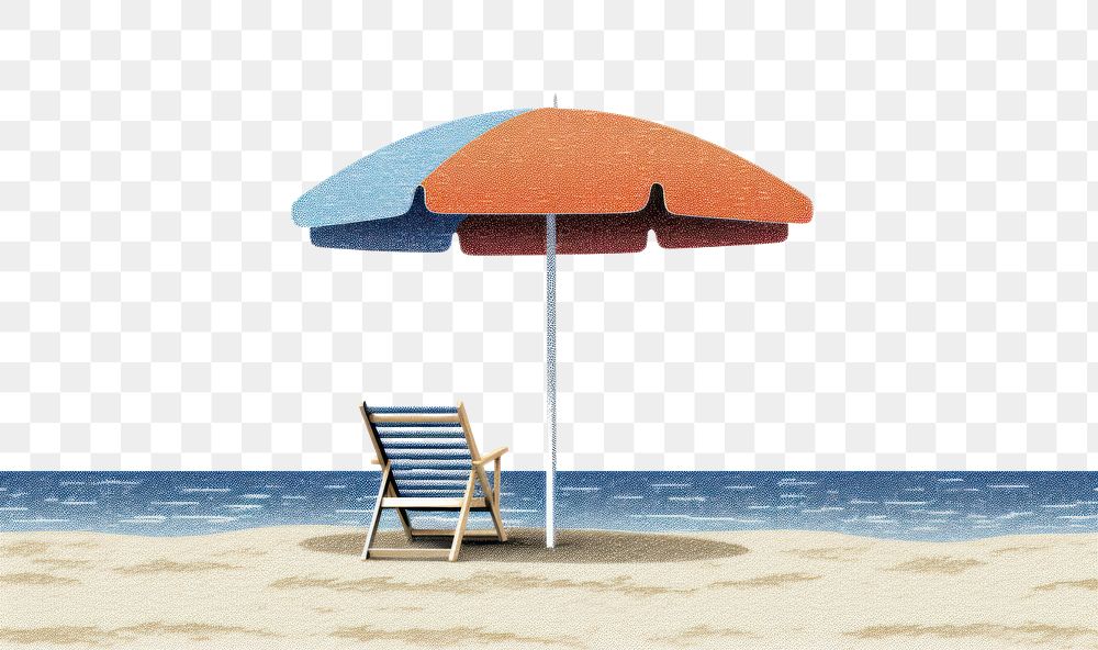 PNG  Umbrella chair beach furniture.