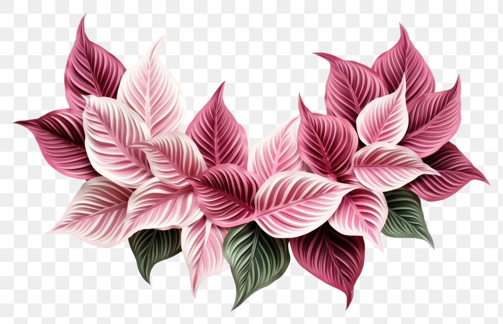 PNG Calathea floral border origami pattern flower.