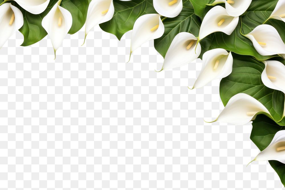 PNG Calla lily floral border flower backgrounds plant.