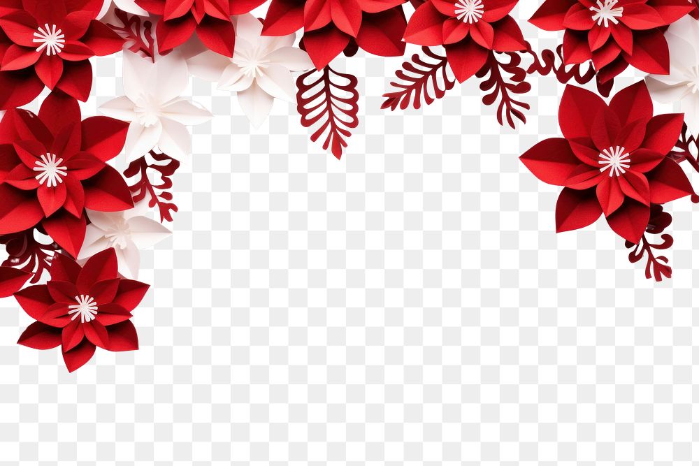 PNG Christmas flower floral border backgrounds paper petal.