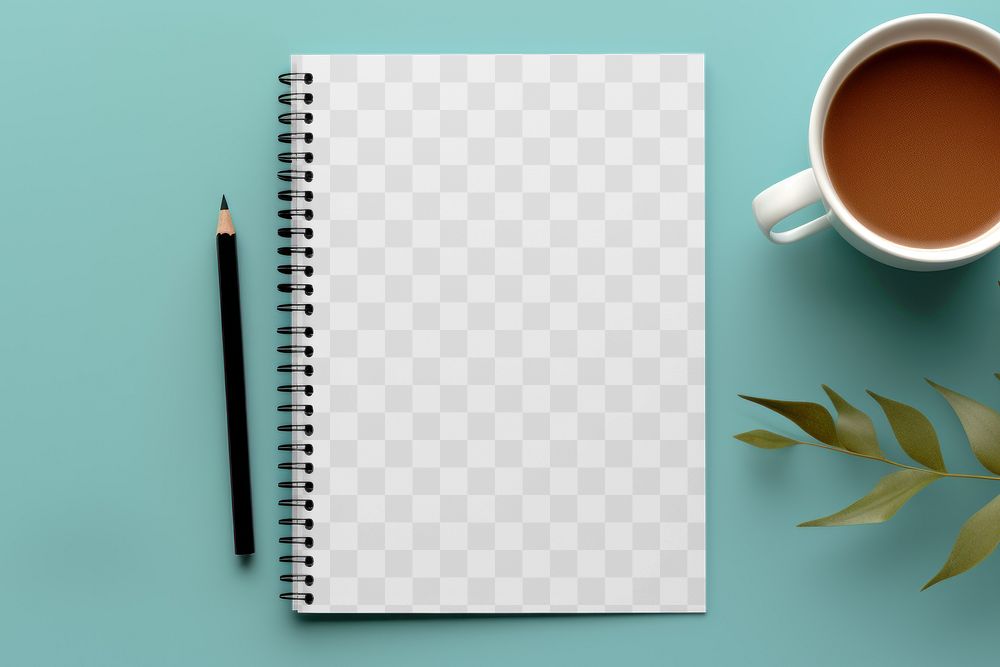 Spiral notebook png mockup, transparent design