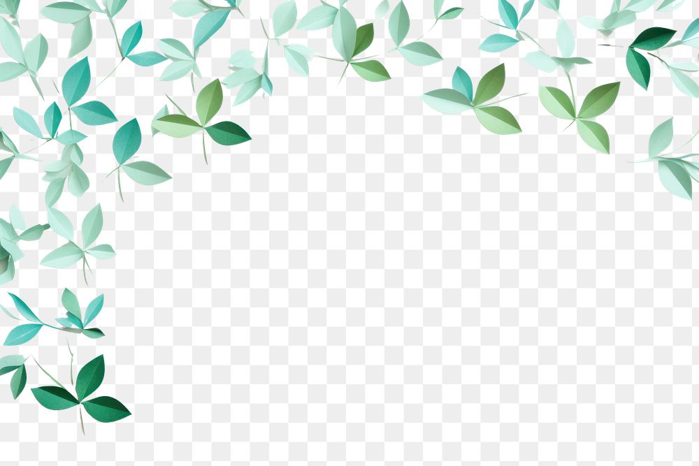 PNG Mint leaves floral border backgrounds pattern flower.