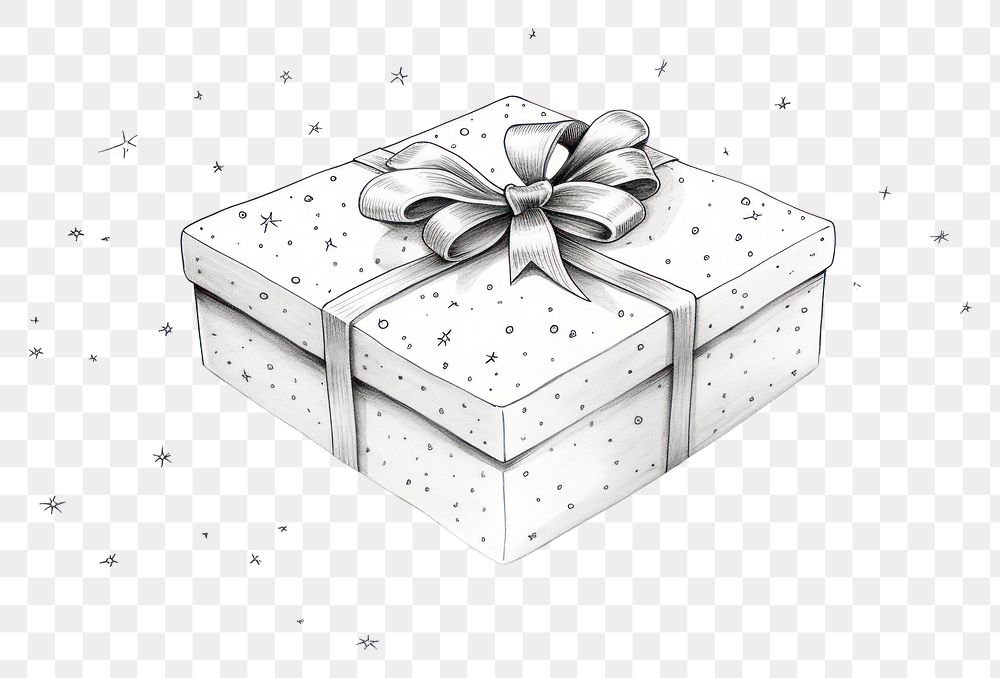 PNG Gift box gift drawing line.