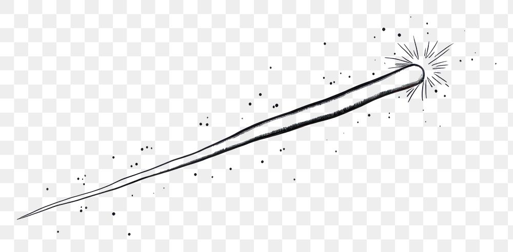 PNG Shooting star drawing line white background.