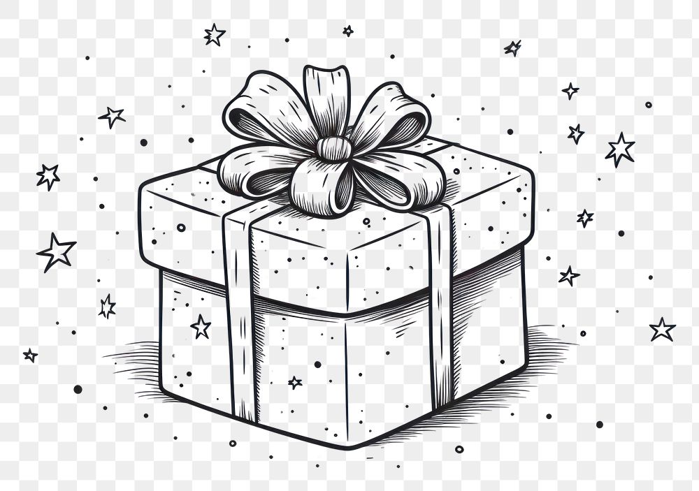 PNG Gift box gift drawing celebration.