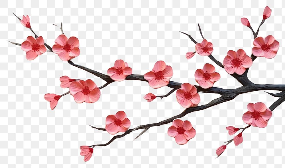 PNG Sakura branch art blossom flower.
