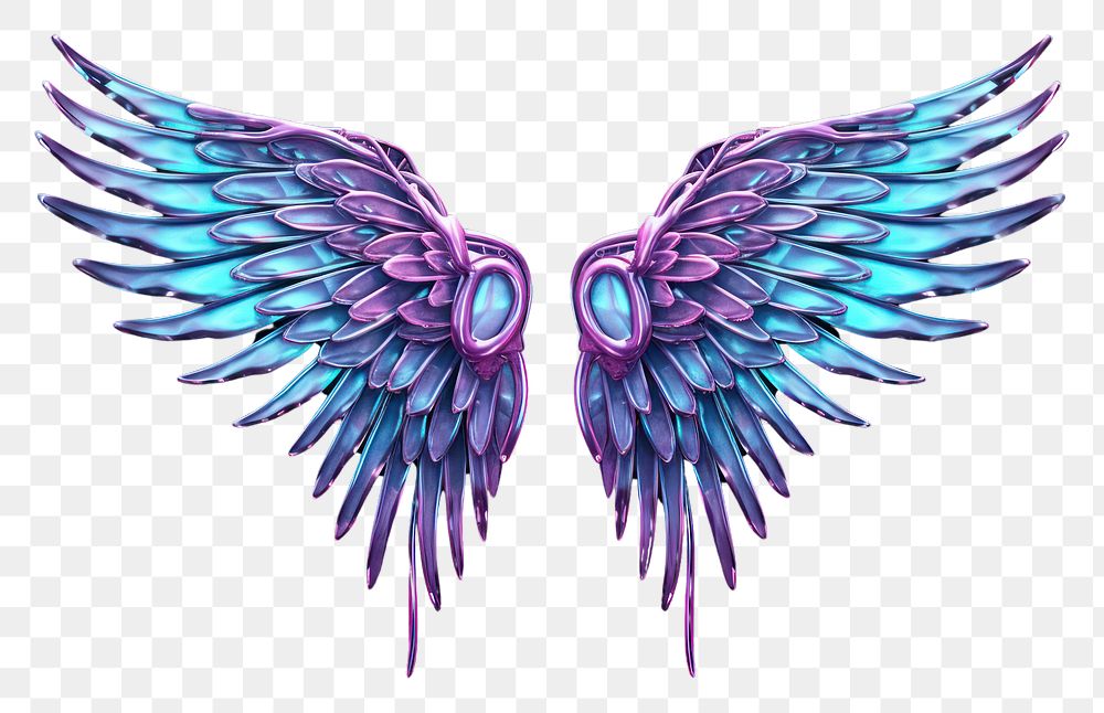 PNG Neon angel wings invertebrate illuminated accessories.