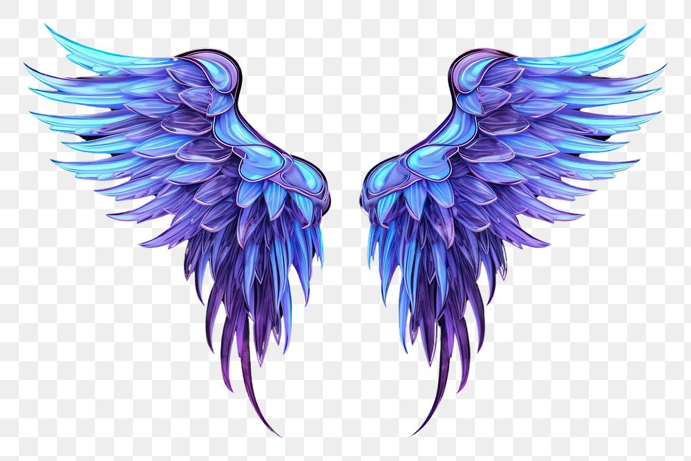 PNG Neon angel wings violet lightweight accessories.