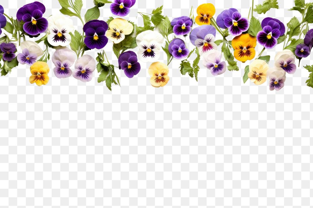 PNG Pansy floral border flower purple plant.