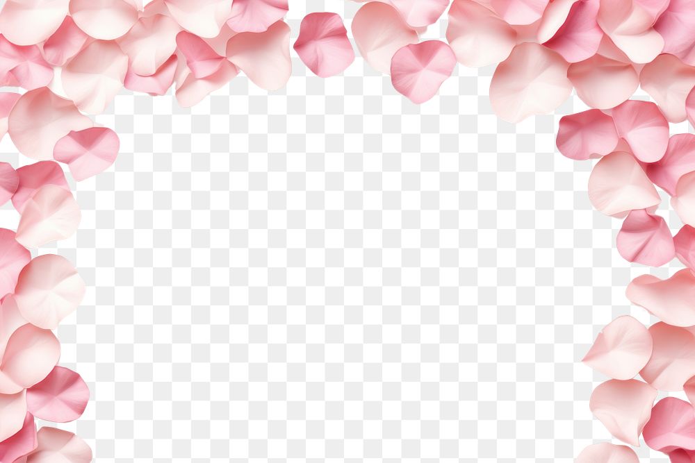 PNG Rose petals floral border flower backgrounds white background.