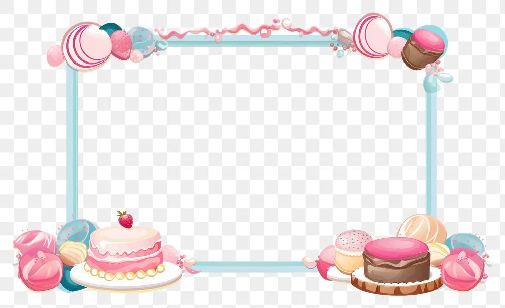 PNG Birthday cake border frame dessert party food.