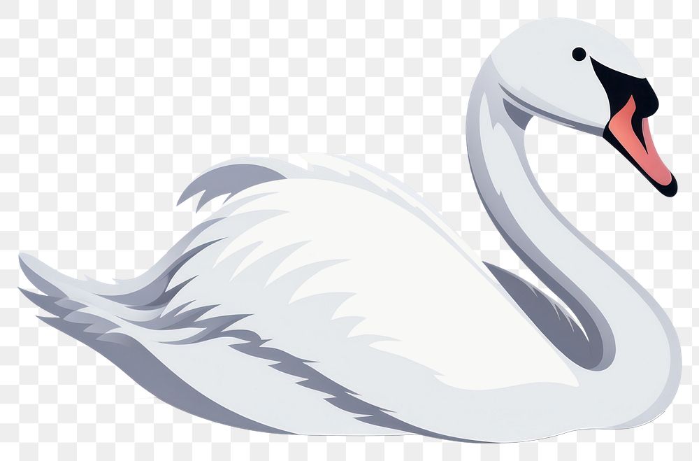 PNG Swan cartoon animal white.