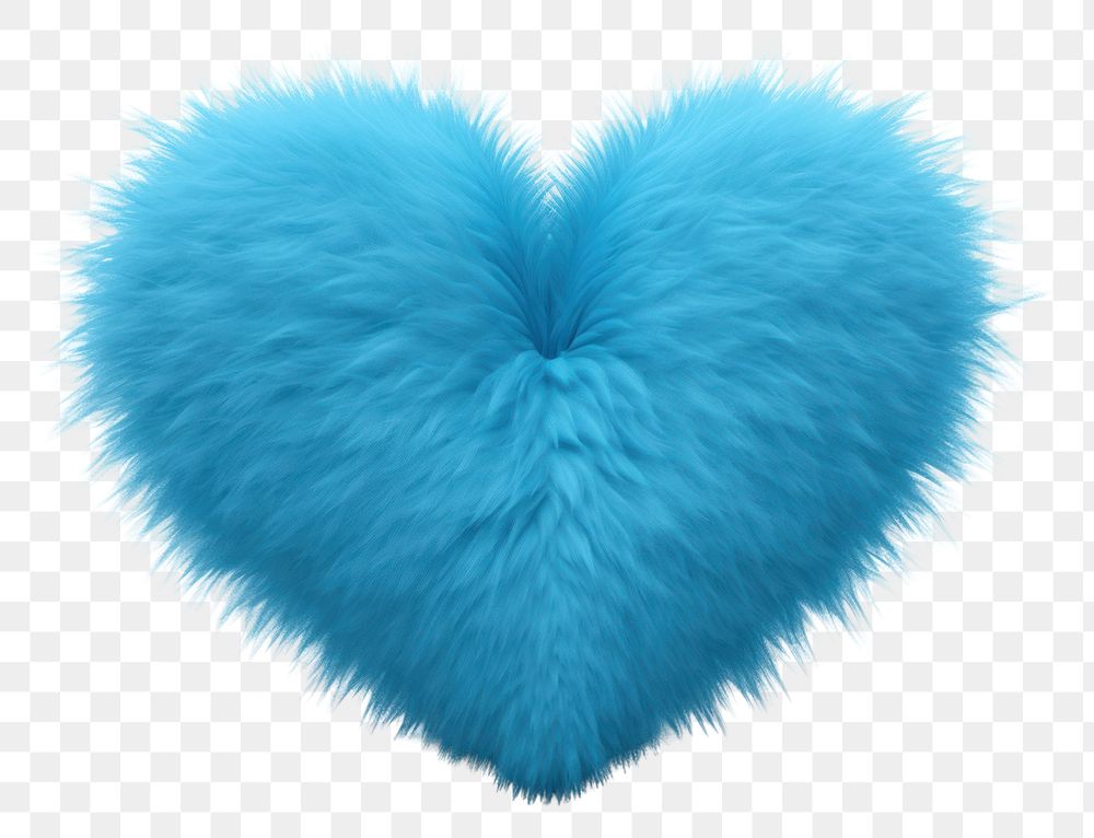 PNG Heart blue fur turquoise.