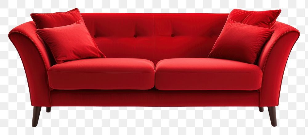 PNG Red sofa furniture cushion chair.