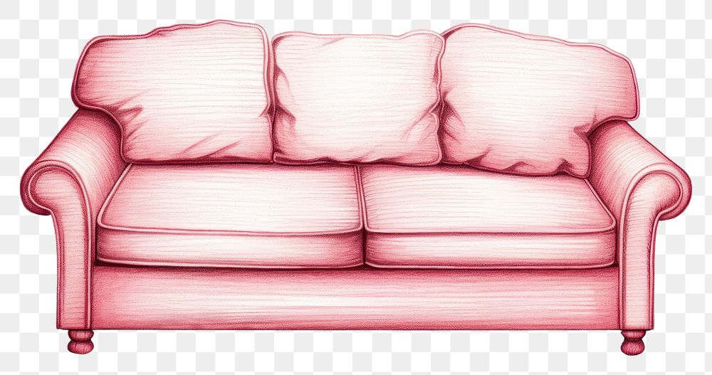 PNG Sofa furniture drawing sketch.