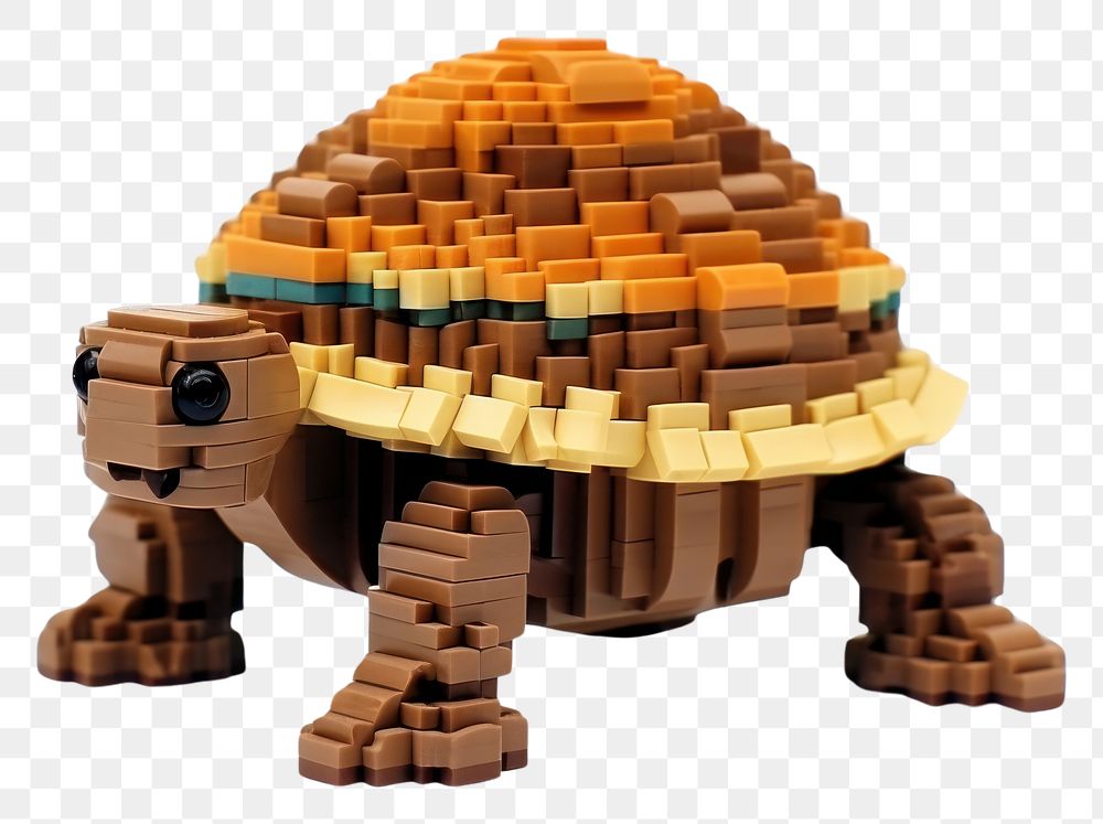 PNG Turtle bricks toy white background cartoon animal.