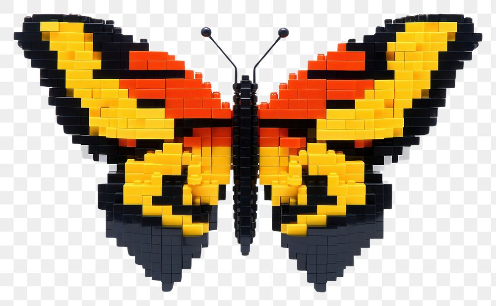 PNG Butterfly bricks toy art insect animal.