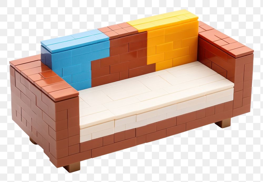 PNG Sofa bricks toy furniture white background relaxation.