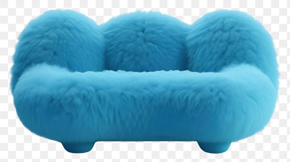 PNG Blue sofa furniture white background relaxation.