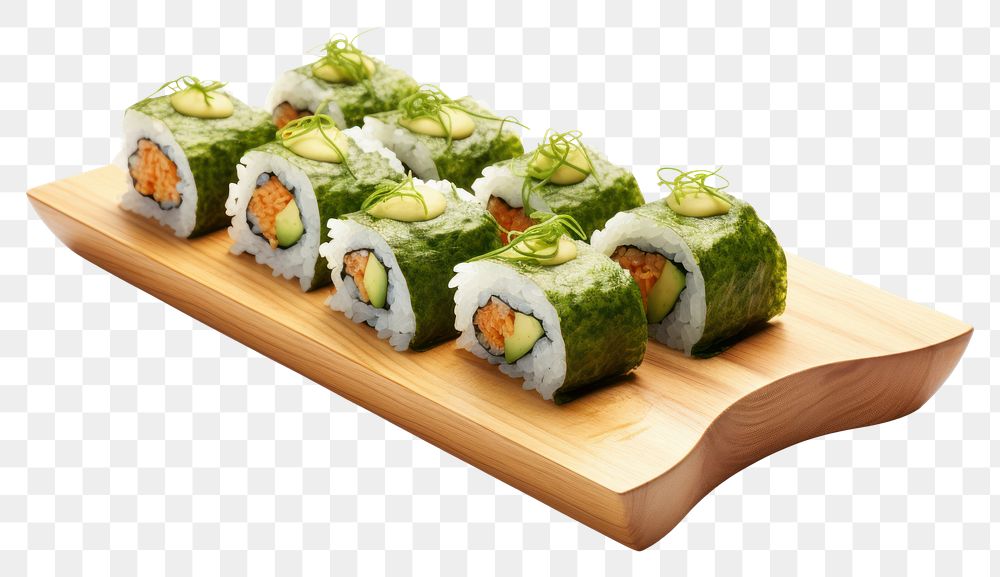 PNG Maki rolls sushi plate food.