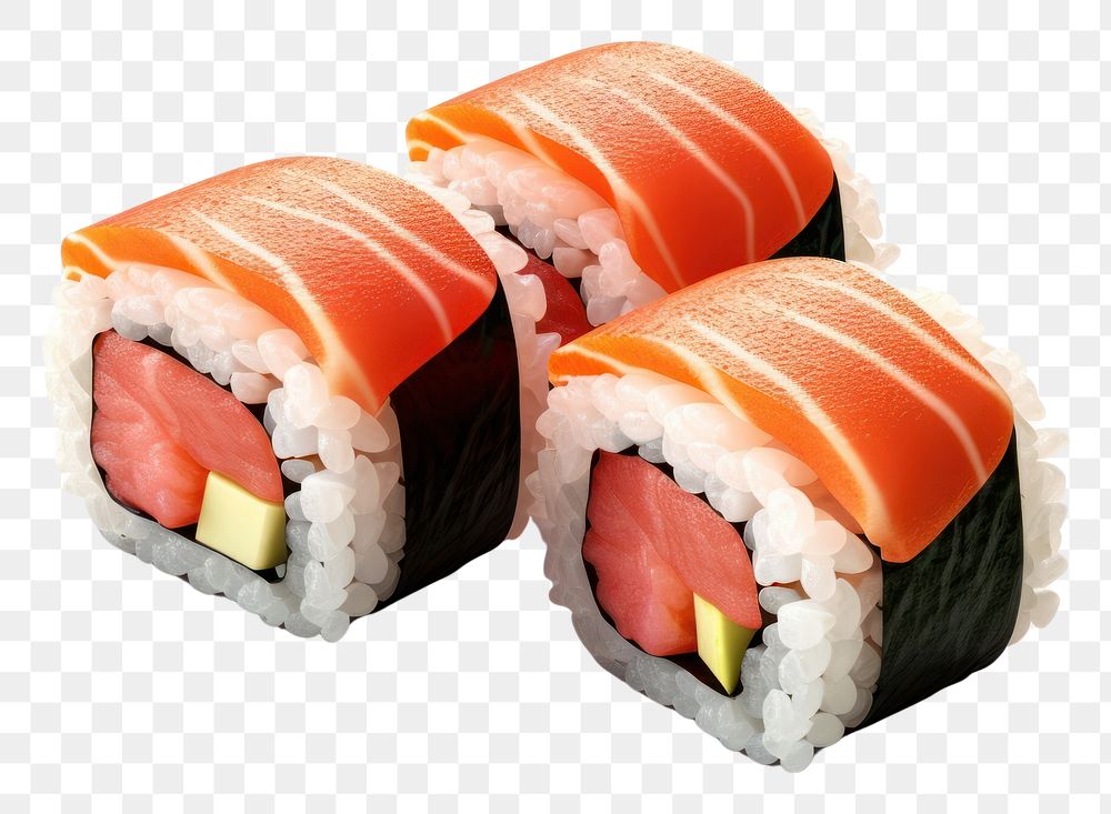 PNG Maki rolls sushi rice food.