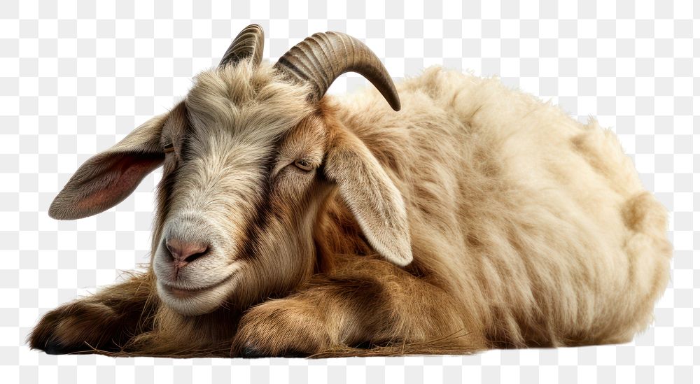 PNG Sleepy goat livestock mammal animal.