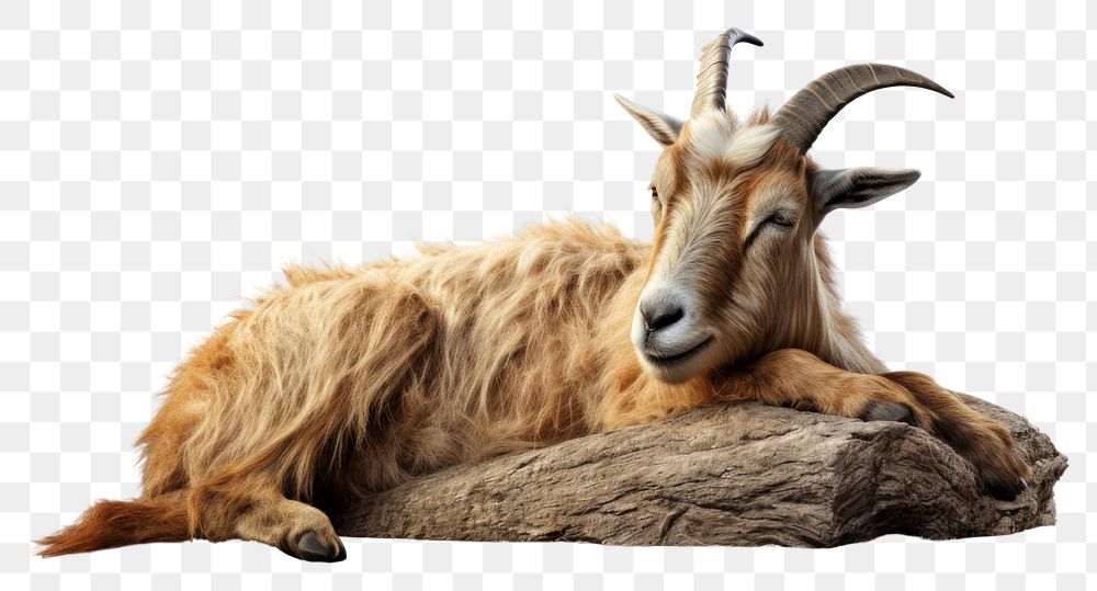 PNG Sleeping goat livestock wildlife animal.