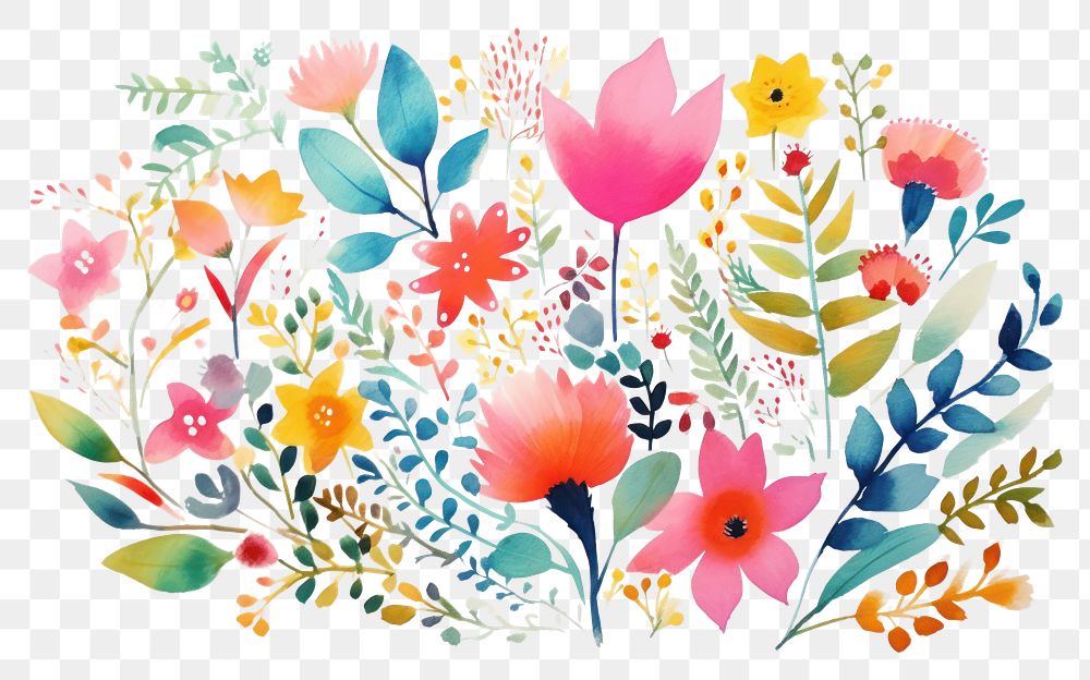 PNG Floral backgrounds painting pattern.