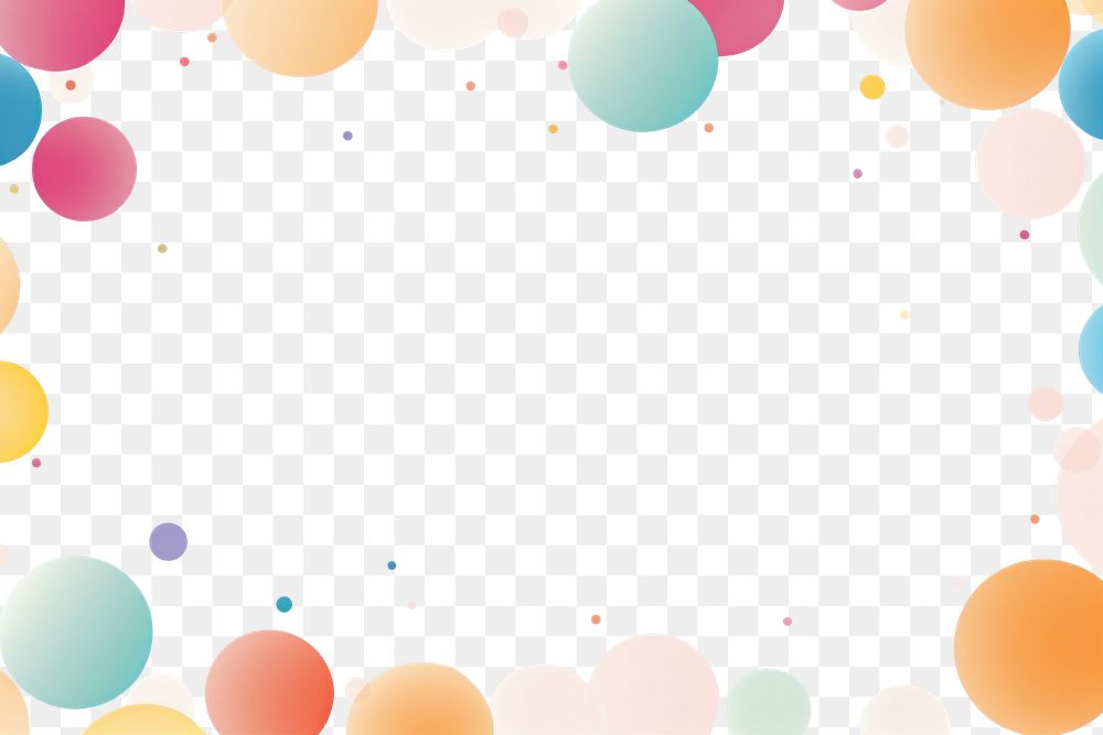 PNG Colored polka dots confetti balloon pattern.