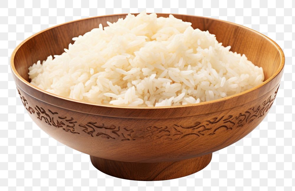 PNG Rice bowl rice food white background.