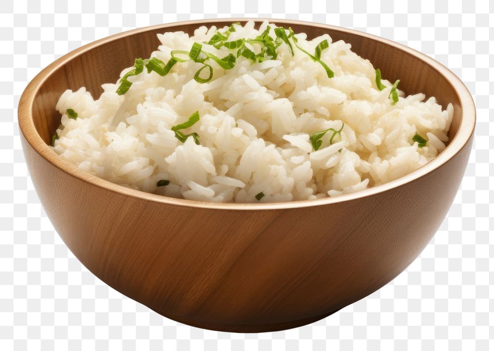 PNG Rice bowl rice food white background.