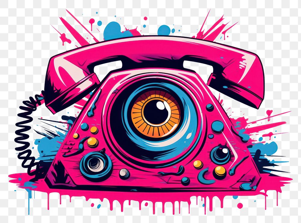 PNG Phone telephone pink art.