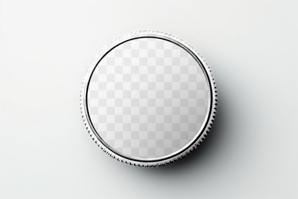 Round button png product mockup, transparent design
