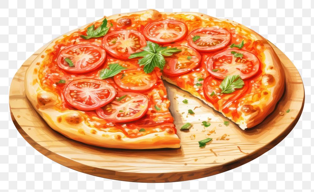PNG Pizza tomato vegetable food.