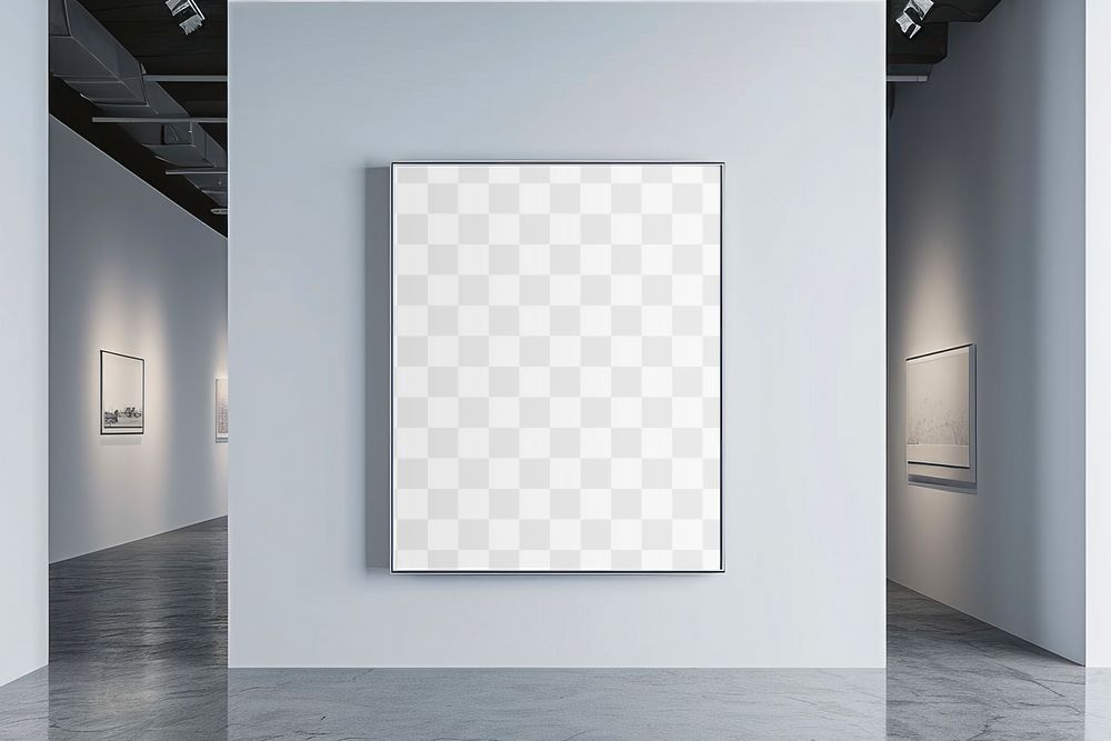 Exhibition picture frame png  mockup, transparent design