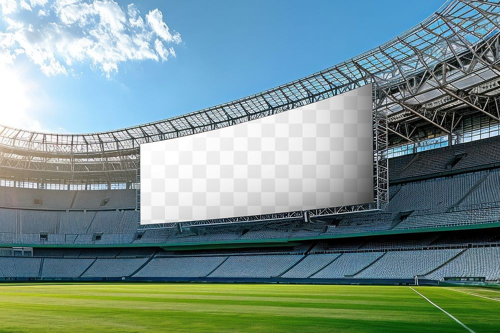 Stadium billboard png mockup, transparent design