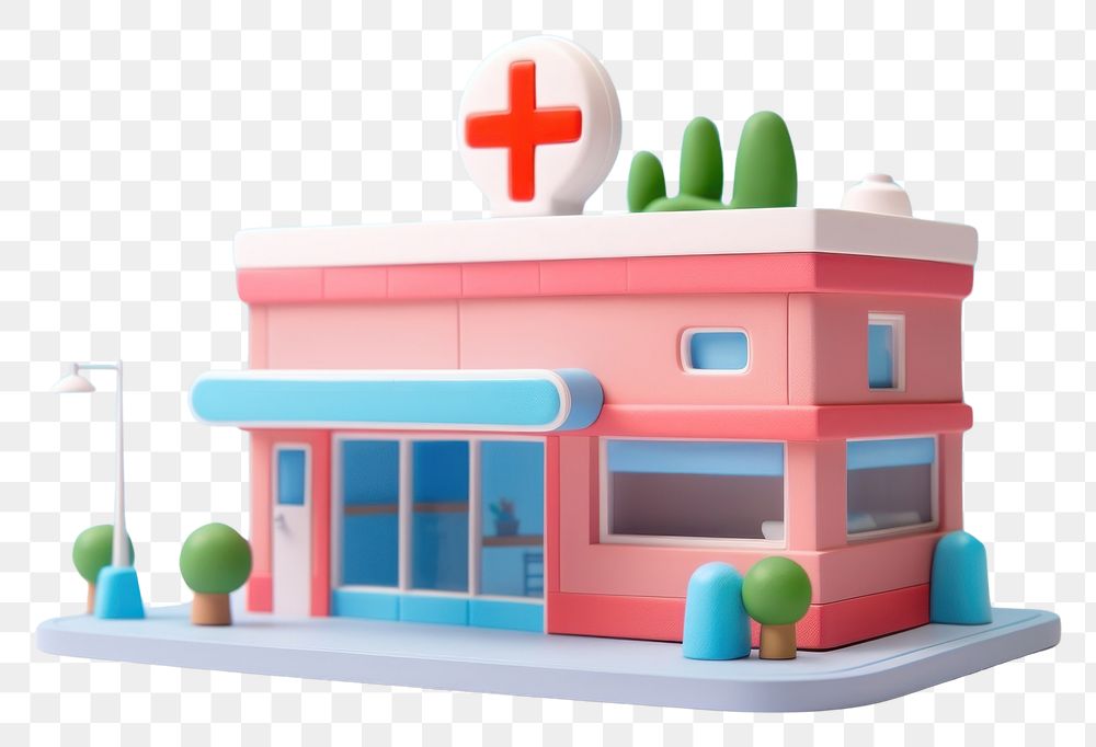 PNG Plasticine clay 3d hospital architecture investment dollhouse.