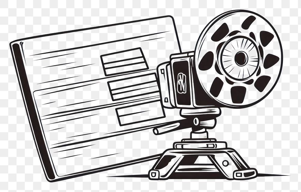 PNG Camera clapperboard movie drawing white background.