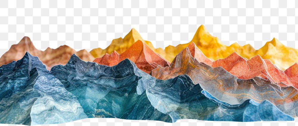 PNG  Colorful mountain range nature white background creativity.