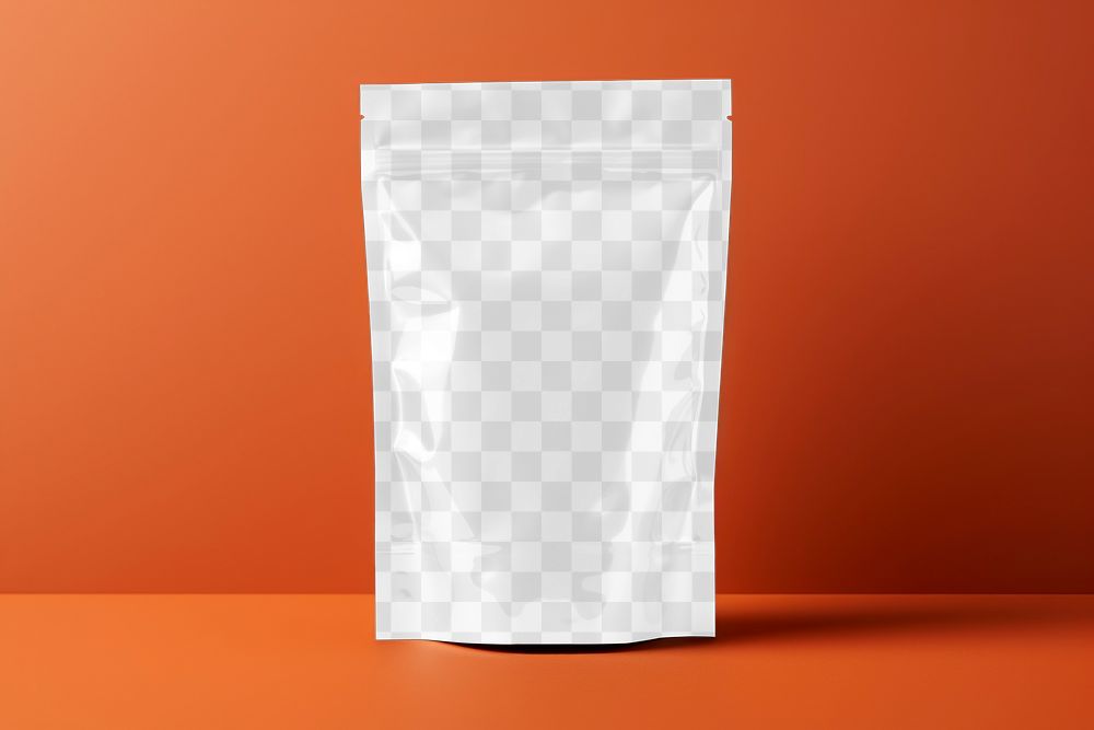 Zip pouch bag png mockup, transparent design