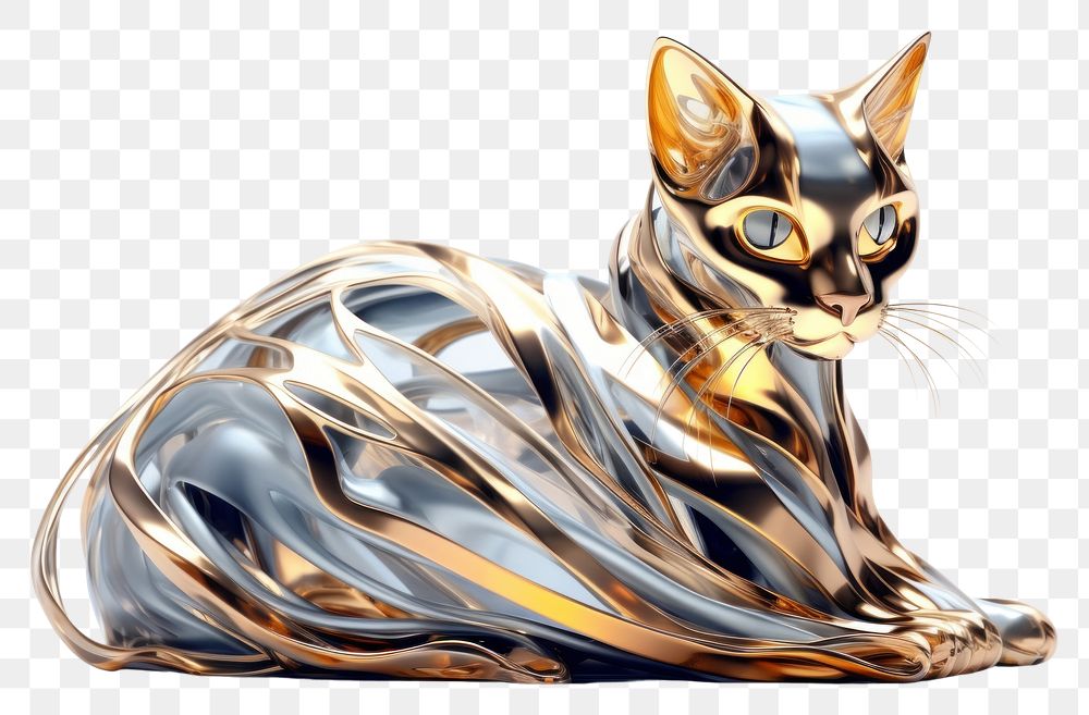 PNG 3d render of a cat in surreal abstract style animal mammal pet.