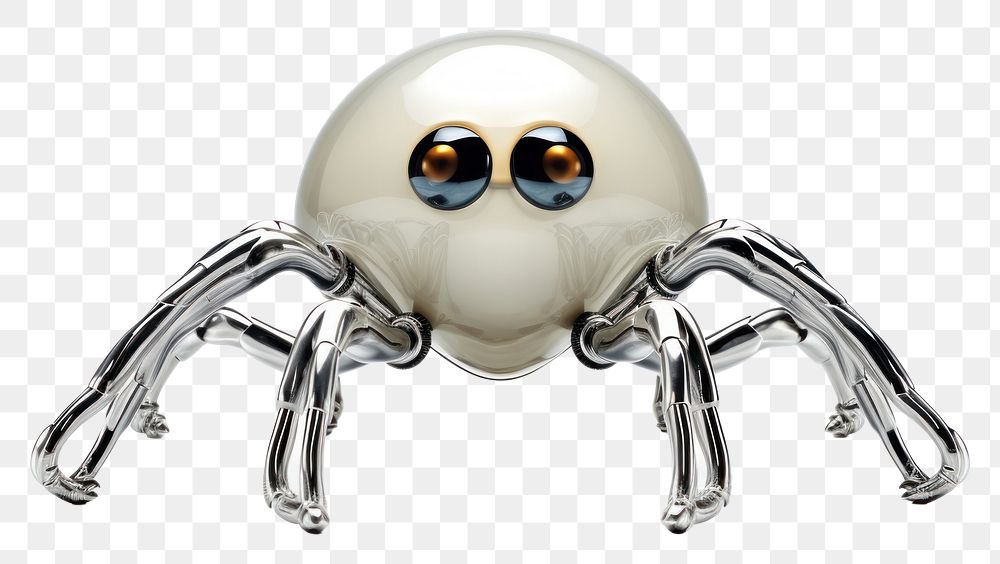 PNG 3d render of a monster in surreal abstract style arachnid jewelry sphere.