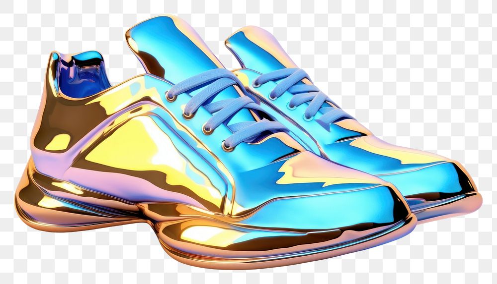 PNG 3d render of a shoes in surreal abstract style footwear shoelace clothing.